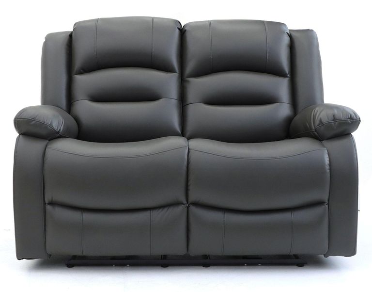 Alva Electric Recliner Sofa - Grey Faux Leather - 2 Seater