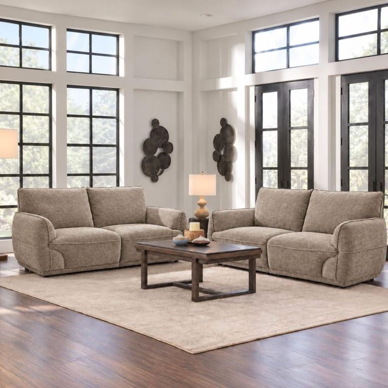 Angelo Beige Fabric 3+2 Seater Sofa Set