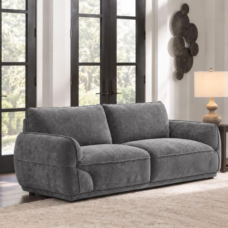 Angelo Grey Fabric 3 Seater Sofa