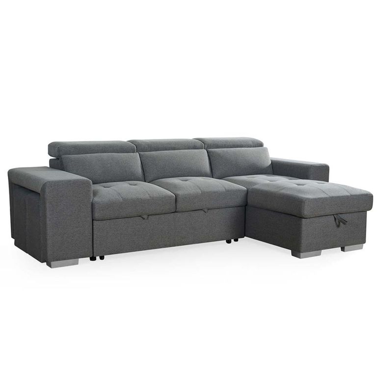 Artemis Universal Corner Sofa Bed - Grey Fabric - Pull Out