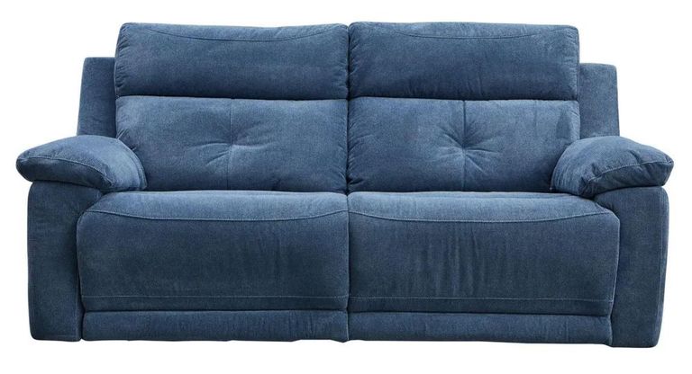 Clearance - Augusta Electric Recliner Sofa - 3 Seater - Ancona Blue Fabric