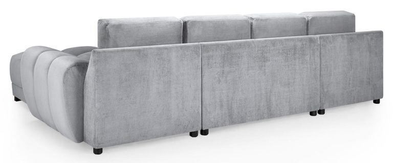 Azzuro U Shape Corner Sofa Suite - Grey Velvet Fabric