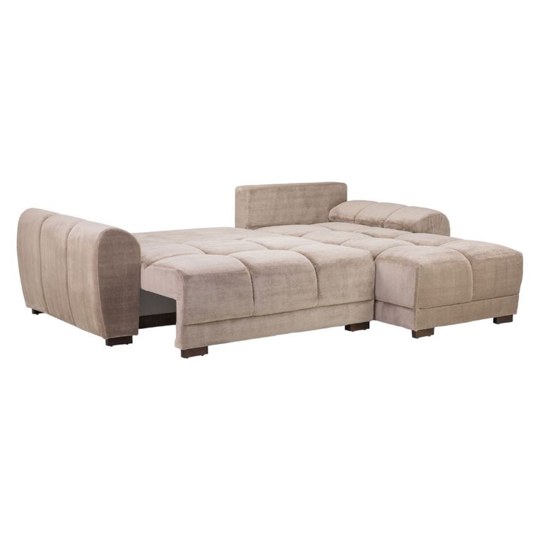 Azzuro Universal Corner Sofa Bed - Mocha - Storage