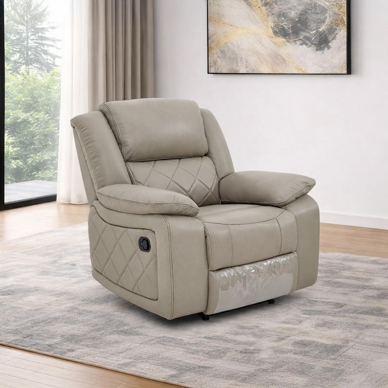 Bentley Recliner Armchair - Grey Leather