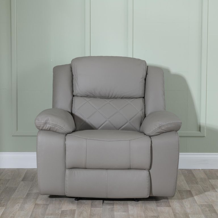 Bentley Recliner Armchair - Light Grey Leather
