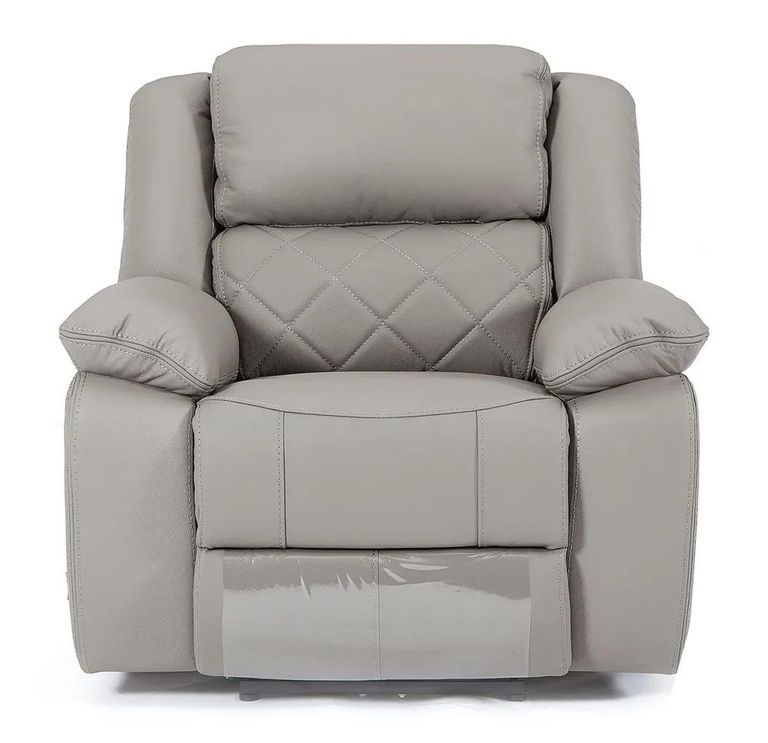 Bentley Recliner Armchair - Light Grey Leather