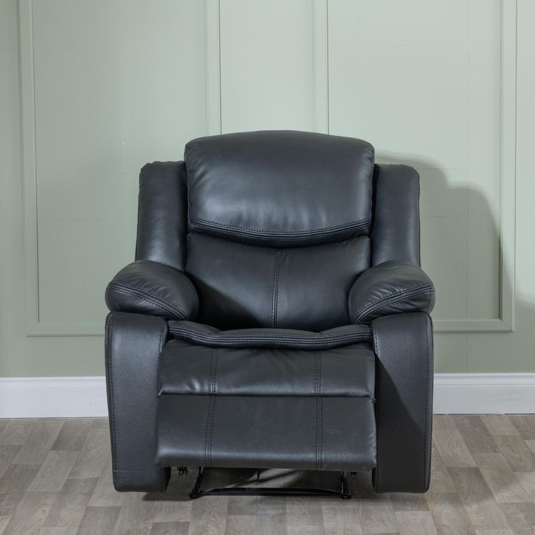 Berlin Recliner Armchair - Black Leather