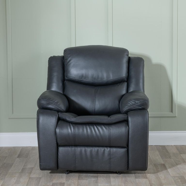 Berlin Recliner Armchair - Black Leather