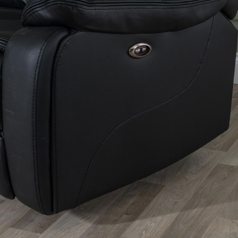 Berlin Recliner Armchair - Black Leather