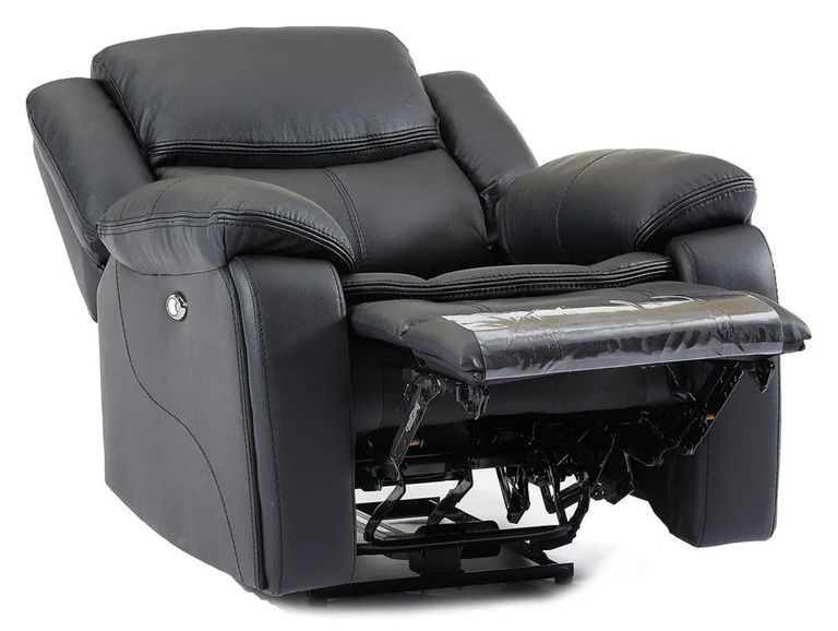 Berlin Recliner Armchair - Black Leather