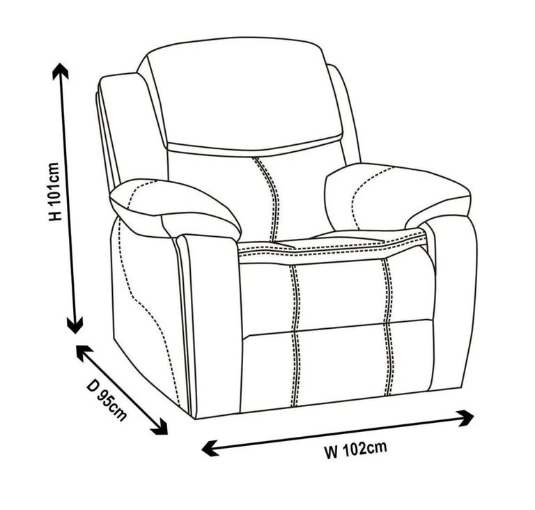 Berlin Recliner Armchair - Black Leather