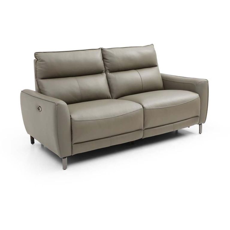 Brooke Electric Recliner Sofa - Taupe Leather - 3 Seater