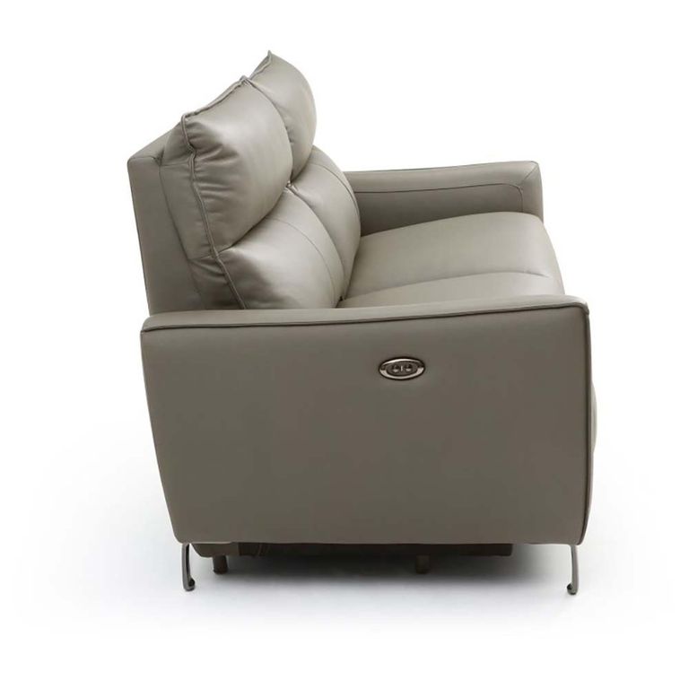 Brooke Electric Recliner Sofa - Taupe Leather - 3 Seater