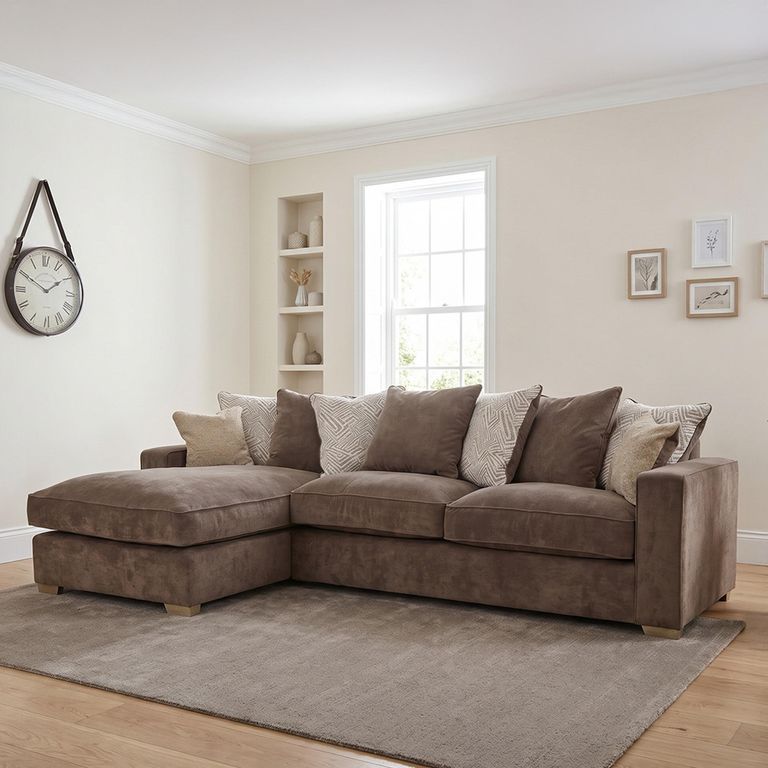 Chicago Fabric Chaise LTC/RH2 Sofa - Colours Available