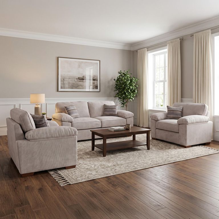 Buoyant Dexter Fabric Sofa Set - 2+1+1 Seater - Variation Available