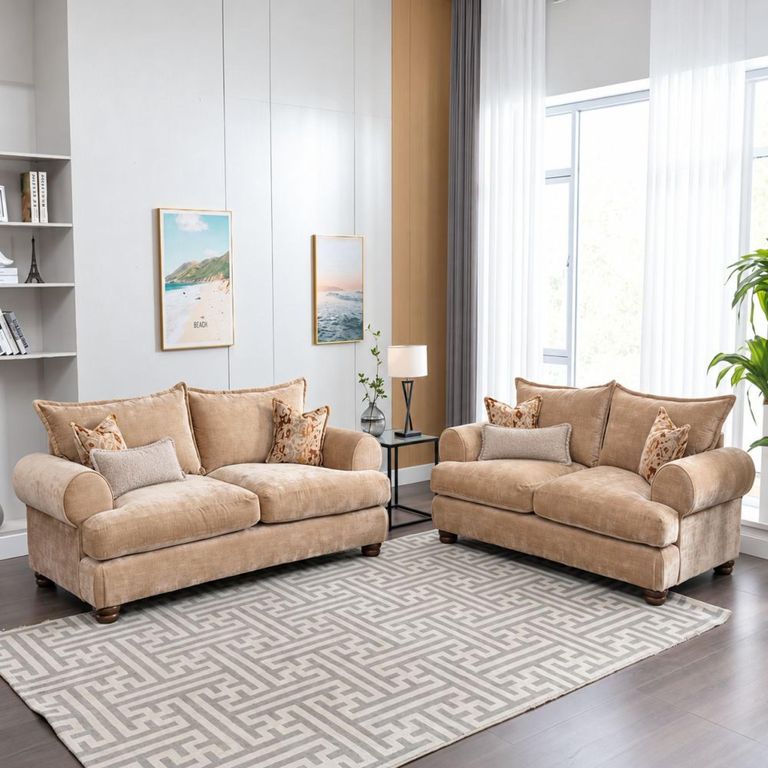 Viscount Fabric 3+2 Seater Sofa Set - Colours Available