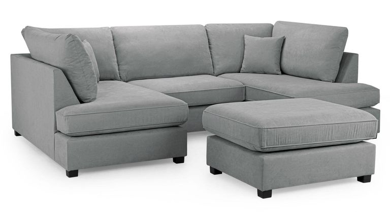 Carnaby U Shape Corner Sofa - Classic Grey Fabric