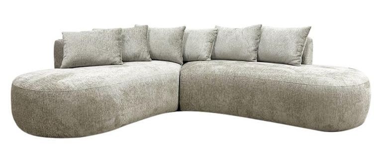 Cassie Sand Fabric 4 Seater Corner Sofa