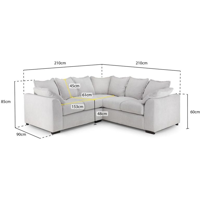 Colbee Large Corner Sofa - Grey Fabric