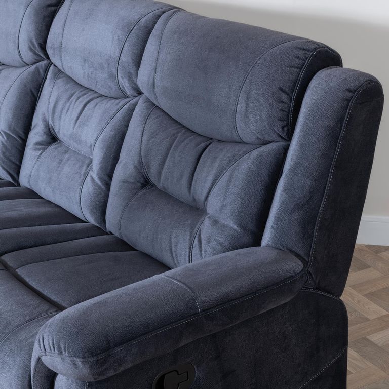 Dudley Silvano Recliner Sofa - 2 Seater - Blue Fabric