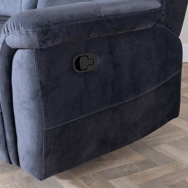 Dudley Silvano Recliner Sofa - 2 Seater - Blue Fabric