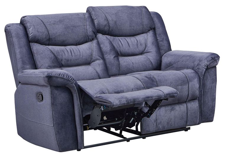 Dudley Silvano Recliner Sofa - 2 Seater - Blue Fabric