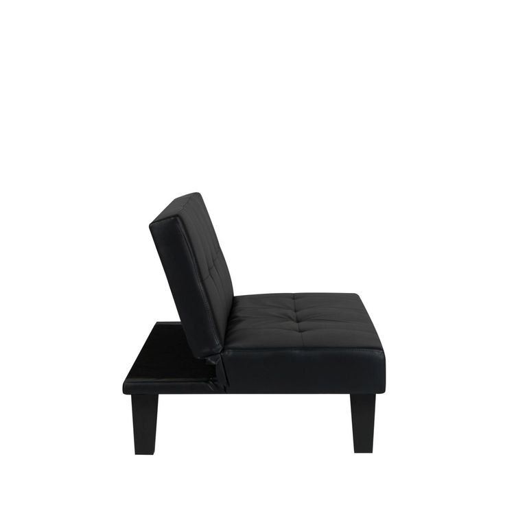 Franklin Click Clack Sofa Bed - 3 Seater - Black Faux Leather