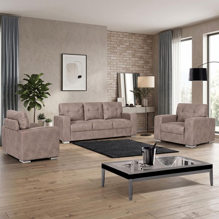 Hampton Sofa - 3+1+1 Seater - Taupe - Fabric