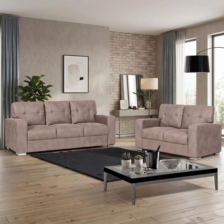Hampton Sofa - 3+2 Seater - Taupe - Fabric