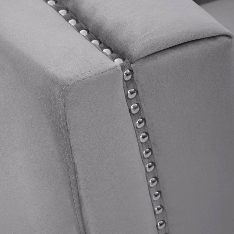 Hansa Sofa - 3 Seater - Grey Velvet Fabric