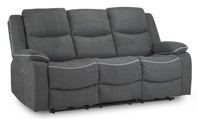 Harald Electric Recliner Sofa - Graphite Fabric - 3 Seater