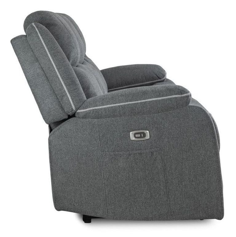 Harald Electric Recliner Sofa - Graphite Fabric - 3 Seater