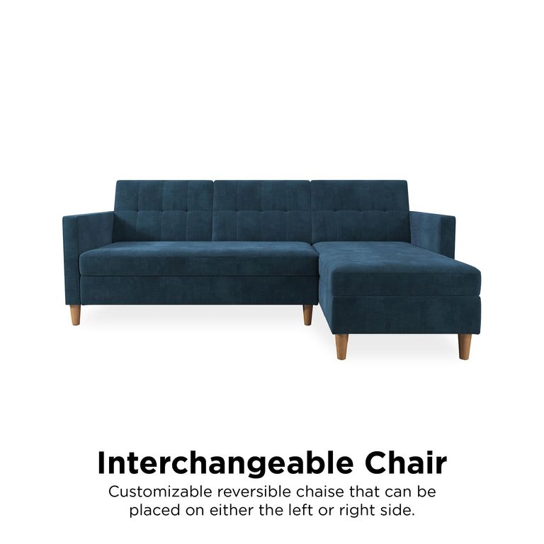 Hartford Sectional Futon Sofa Bed - Storage - Chenille - 2112669UK