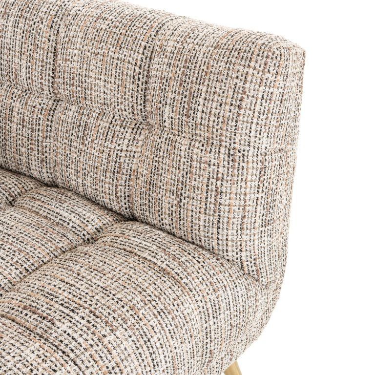 Huxley Beige Fabric 3 Seater Sofa with Brushed Gold Legs