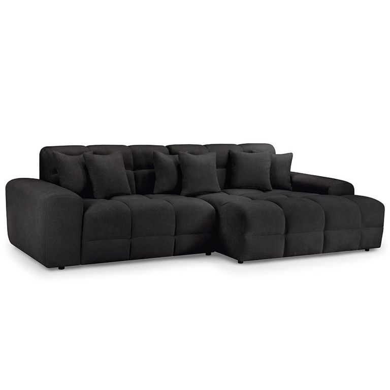 Jacob Corner Sofa - Black Fabric - RHF