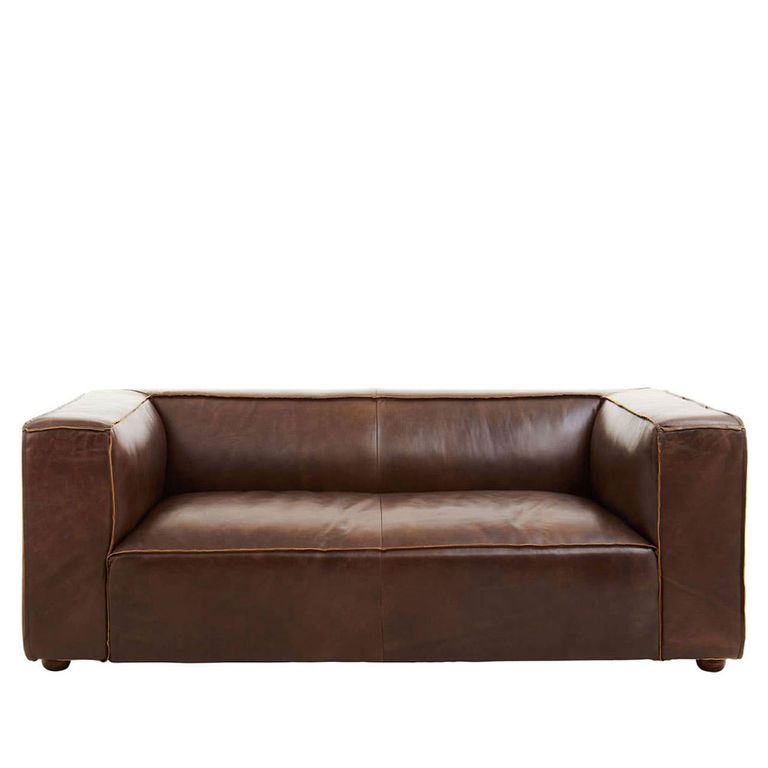 King Sofa - 2 Seater - Brown Leather - Mexico