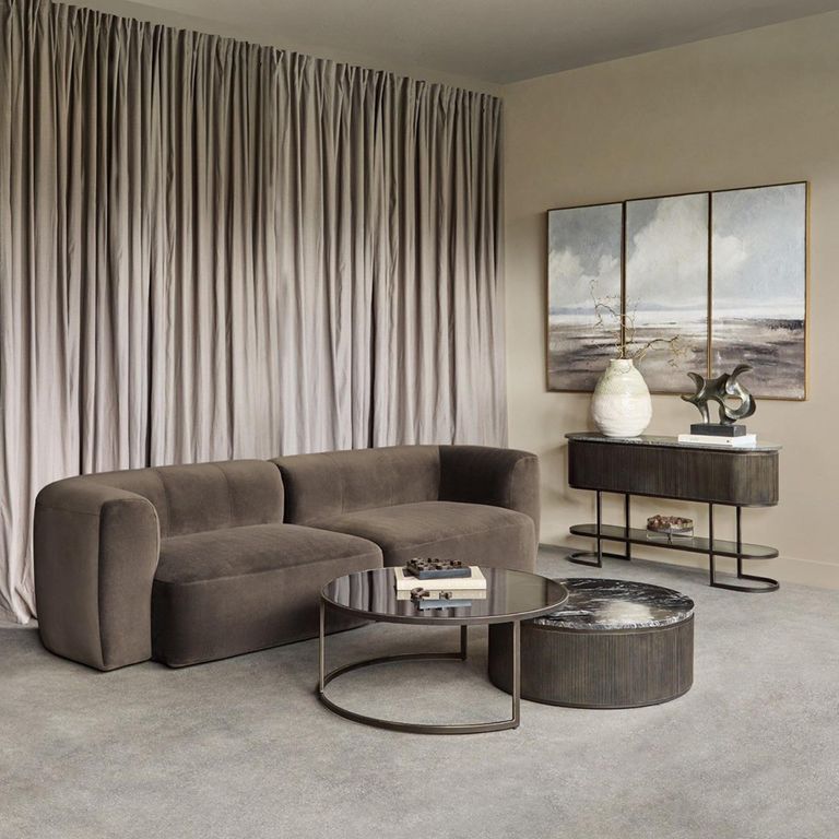 Wicklow Sofa - Brown Velvet Fabric - 4 Seater