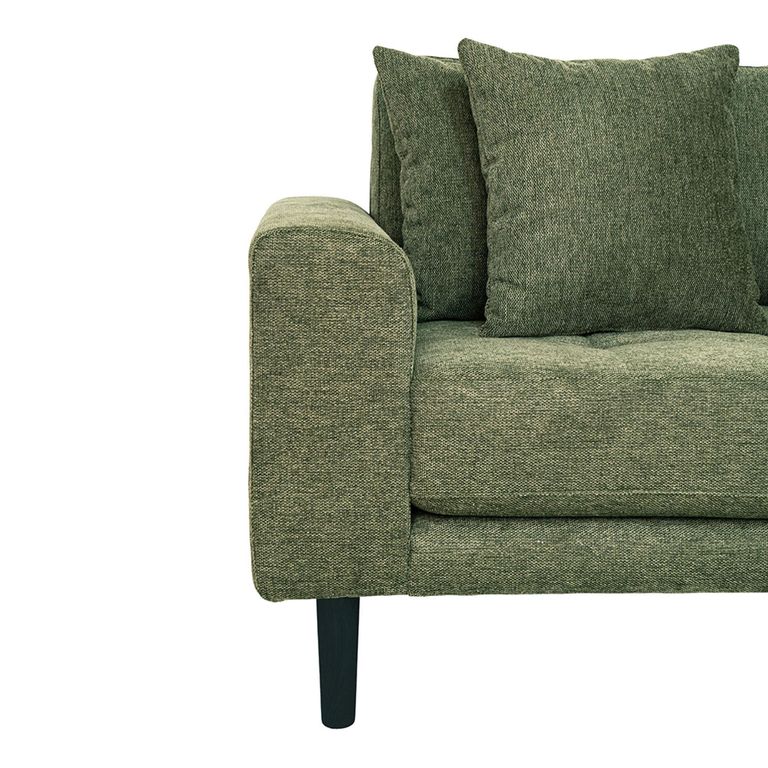 Lido Lounge Sofa - Olive Green - Fabric - Black Legs - RHF