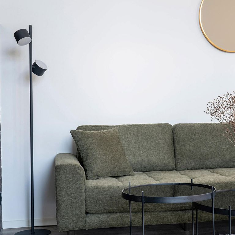 Lido Lounge Sofa - Olive Green - Fabric - Black Legs - RHF