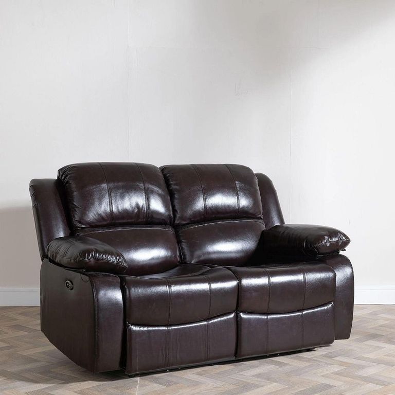 Clearance - London Electric Recliner Sofa - 2 Seater - Burgundy Leather