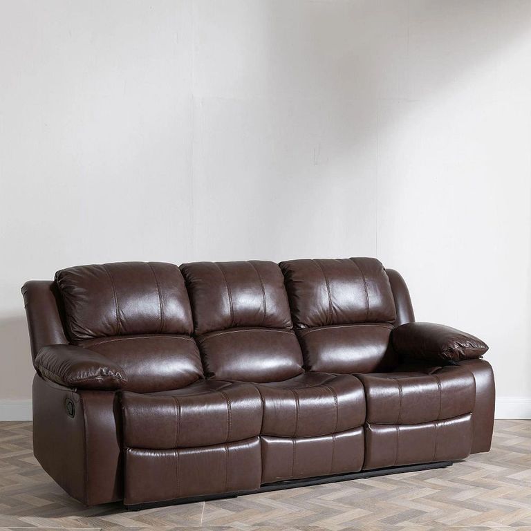 Clearance - London Electric Recliner Sofa - 3 Seater - Brown Leather