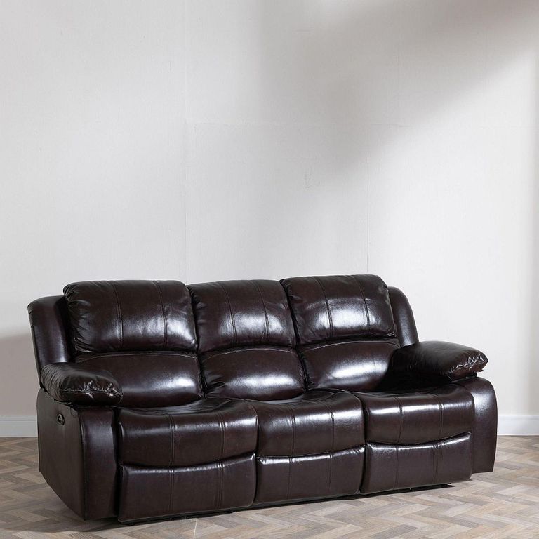 Clearance - London Electric Recliner Sofa - 3 Seater - Burgundy Leather