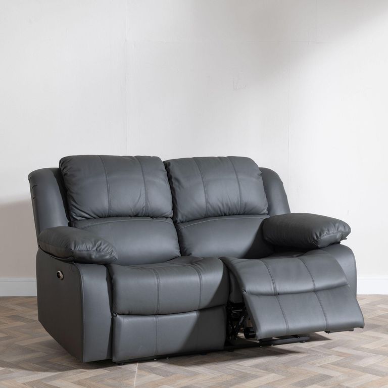 London Recliner Sofa Set - Grey Leather