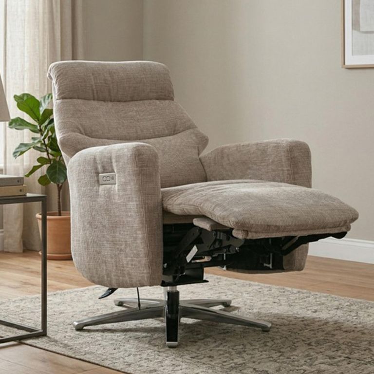 Monique Electric Recliner Armchair - Dual Motor - Fossil - Fabric