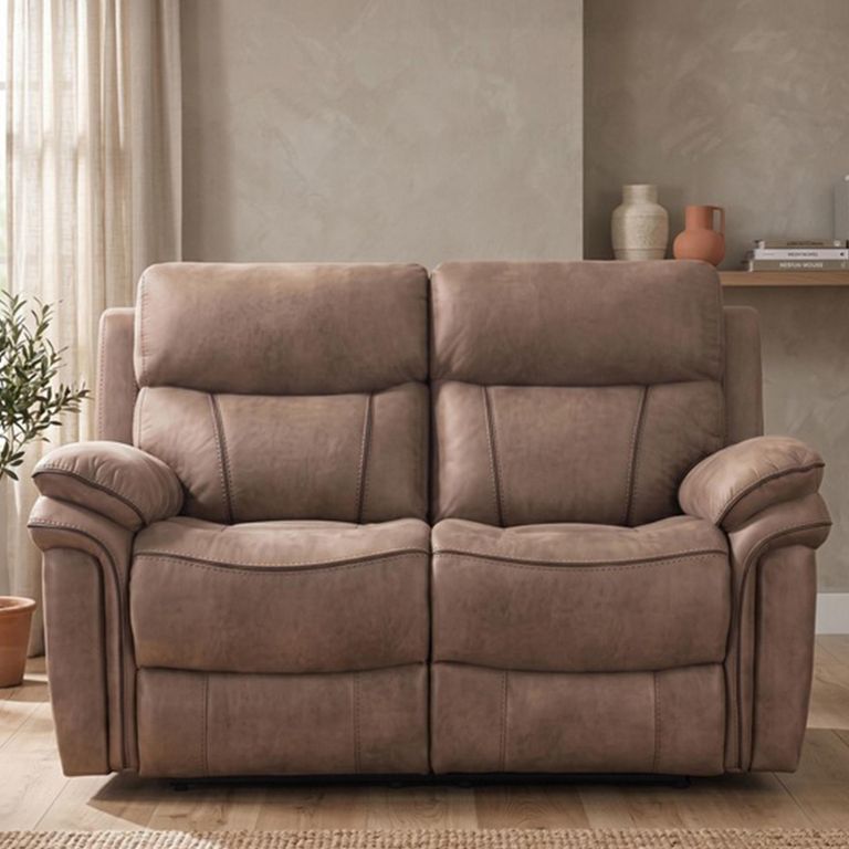 Richmond Manual Recliner Sofa - 2 Seater - Sahara - Leather Look Fabric