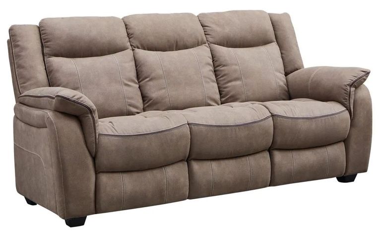 Seville Sofa - 3 Seater - Brown Fabric