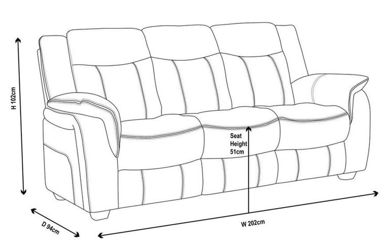 Seville Sofa Set - Brown Fabric