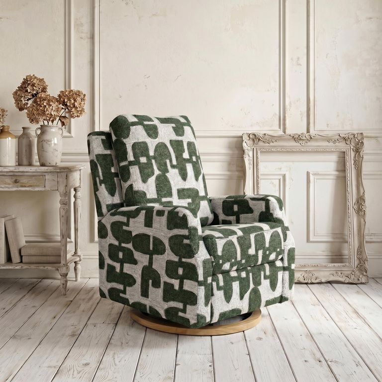 Seville Electric Recliner Armchair - Green Fabric