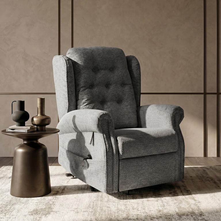 Sienna Rise Recliner Armchair - Grey Fabric