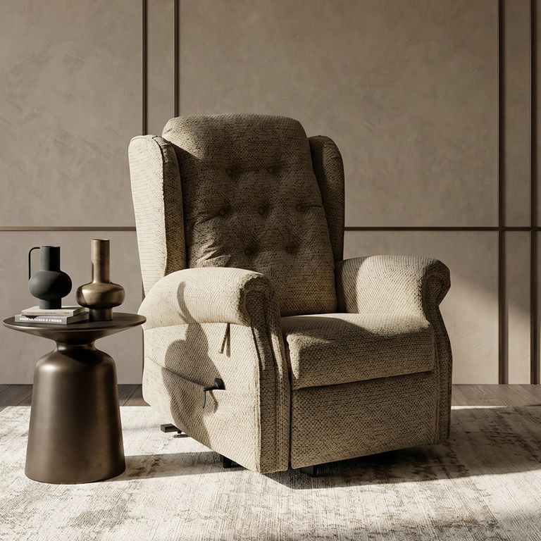 Sienna Rise Recliner Armchair - Mink Fabric